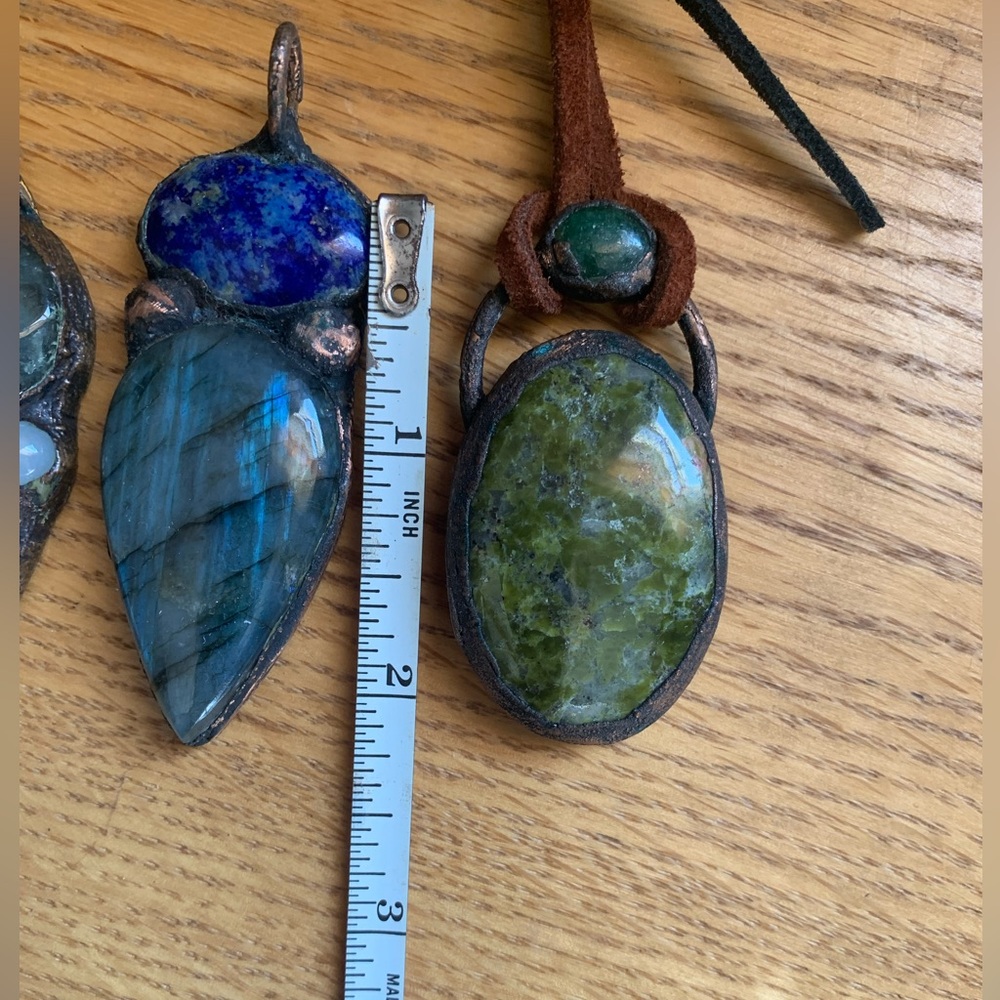 Electroformed copper gemstone 4 necklaces - Picture 5 of 6